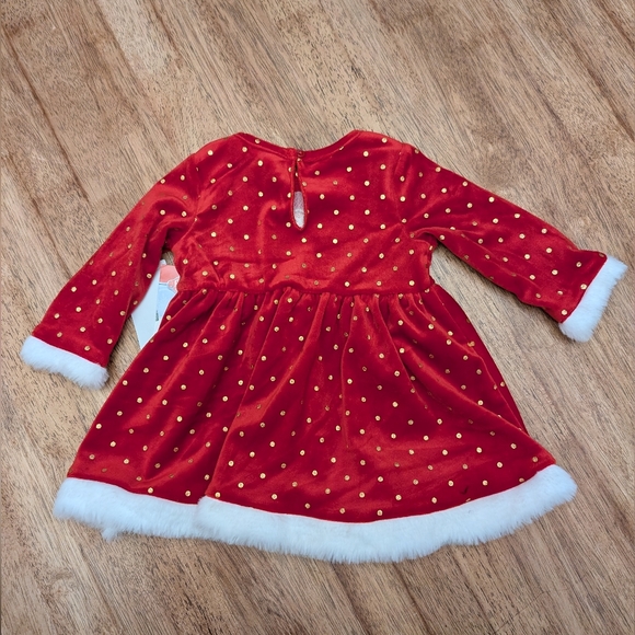NWT! Baby Girl's Rudolph The Red Nosed Reindeer Soft Velour Christmas Dress - Picture 6 of 11